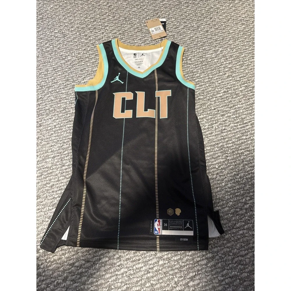 MENS NIKE NBA CHARLOTTE HORNETS CITY SWINGMAN JERSEY 2022-23 Size XS 36